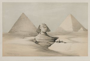 Egypten og Nubien, bind I: Den store sfinks, Pyramiderne i Gezeeh, 1846. af Louis Haghe