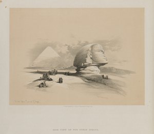 Egypten og Nubien, bind I: Den store sfinks, pyramiderne i Gezeeh, 1846. af Louis Haghe