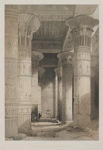 Egypten og Nubien, bind I: View Under the Grand Portico of the Temple, Philae, 1846. af Louis Haghe