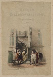 Haghes Portfolio of Skitser. Belgien. Tyskland, bind. III: Titelblad, på en dør...Brugge, 1850. af Louis Haghe