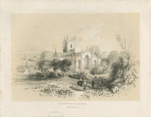 Handsworth Church: litografi, nd [1806-1885] af Louis Haghe