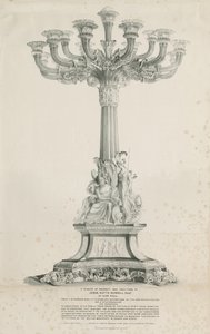 Ilam Hall - Kandelaber: litografi, 1832 af Louis Haghe