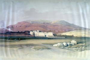 Medinet Abou, Theben, 8. december 1832, Egypten, 1800-tallet af Louis Haghe