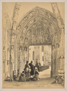 Skitser i Belgien og Tyskland, First Series, Porch of Frauenkirch, Nürnberg af Louis Haghe