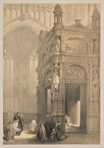 Skitser i Belgien og Tyskland, anden serie: nr. 20 - Portail, St. Peterskirken, Louvain af Louis Haghe