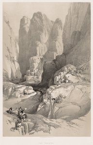 Det Hellige Land, Syrien, Idumea, Arabien, Egypten & Nubia Vol. III: Indgangen til Petra, 1842. af Louis Haghe