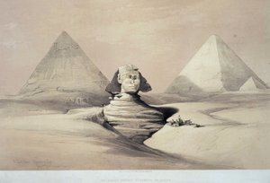 Den store sfinks fra Gizeh. 1800-tallet (litografi) af Louis Haghe