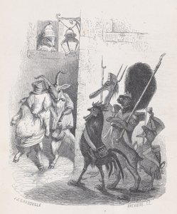 Mere end én gang, mens han forlod maskebolden, blev Mr. de *** arresteret af patruljen... ca. 1837-47.