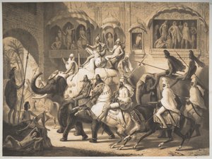 En vej i Lahore, marts 1842 af Louis Henri de Rudder
