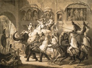 En gade i Lahore (marts 1842) af Louis Henri de Rudder