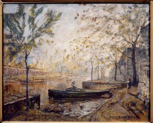 Riverside. Maleri af Louis Carrand (1821-1899) af Louis Hilaire Carrand