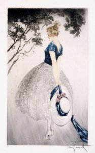 In the Nest, ca. 1922 (ætsning og drypoint) af Louis Icart