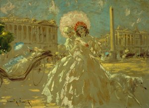 Place de la Concorde (olie på lærred) af Louis Icart