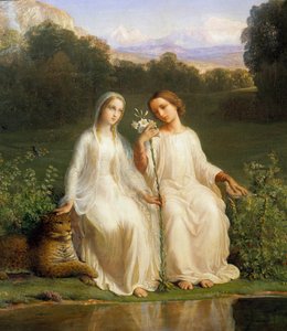 Sjælens digt; Jomfruer. Maleri af Anne Francois Louis Janmot (1814-1892) af Louis Janmot
