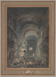 Grotten i Posillipo af Louis Jean Desprez