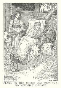 Illustration til Heidi af Johanna Spyri (litografi) af Louis John Rhead