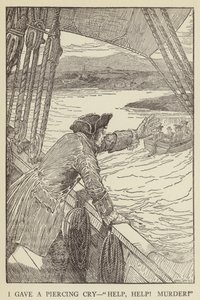 Illustration til Kidnapped af Robert Louis Stevenson af Louis John Rhead