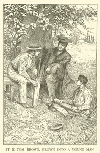 Illustration til Tom Browns skoledage (gravering) af Louis John Rhead