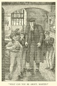 Illustration til Tom Browns skoledage (gravering) af Louis John Rhead