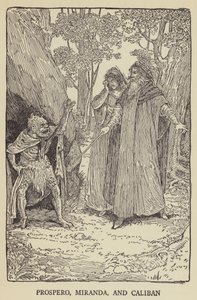 Prospero, Miranda og Caliban af Louis John Rhead