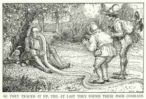 Så de sporede det op, indtil de til sidst fandt deres stakkels kammerat (litho) af Louis John Rhead