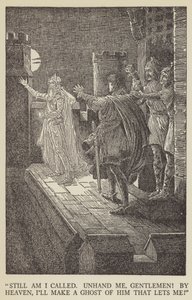 Stadig kaldes jeg, løs mig, mine herrer! ved himlen, Ill gøre et spøgelse af ham, der lader mig! af Louis John Rhead