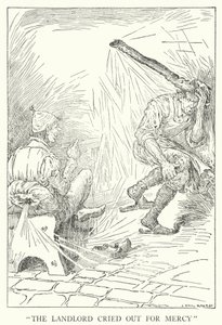 "Udlejeren råbte om nåde" (litho) af Louis John Rhead