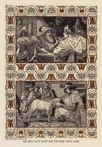 Den rige mands festmåltid og den fattige mands lam (litografi) af Louis John Rhead