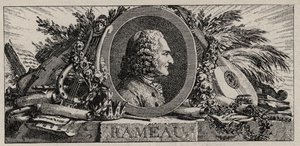 Portræt af Jean-Philippe Rameau (1683-1764) gravering af Louis-Joseph Masquelier af Louis Joseph I Masquelier