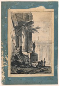 Tegning, Ruinfantasi, ca. 1762 af Louis Joseph Le Lorrain