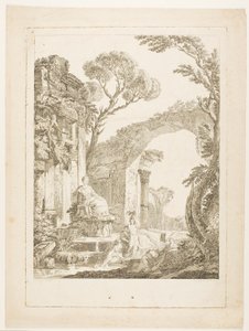 Springvandet i ruinerne af Louis Joseph Masquelier