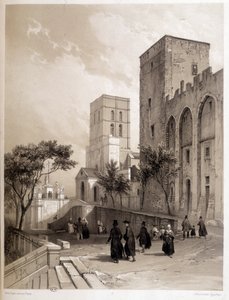 Pavepaladset i Avignon, og Avignon-vandrerne i det 19. århundrede.