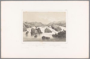 Laksefiskere ved Kassa å i Halland Pêche du saumon dans la rivière de Kassa à Halland / Laxefiskeriet i Kassaelven, Halland (titel på objekt) Faces in Scandinavia (serietitel) Vues du Nord. Ruskind (serietitel) af Louis Julien Jacottet