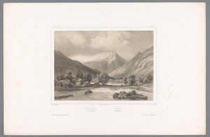 Udsigt over Gaustatoppen i Telemark Mont-Gousta à Tellemarken / Gousta. Tellemarken (titel på objekt) Faces in Scandinavia (serietitel) Vues du Nord. Norvege (serietitel)