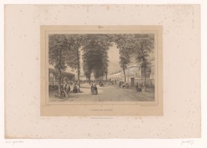 Udsigt over Jardin des Plantes Jardin des Plantes (titel på objekt) Ansigter i og omkring Paris (serietitel) Paris (serietitel på objekt) af Louis Julien Jacottet