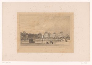 Udsigt over Luxembourg-paladset fra Jardin du Luxembourg Palais du Luxembourg, Côté du Jardin (titel på objektet) Gezichten in en om Paris (serietitel) Paris (serietitel på objekt)