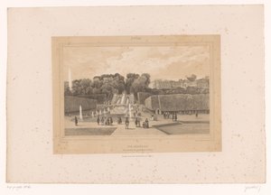 Udsigt over slottet Saint-Cloud i parken Saint-Cloud Vue generale de la Cascade, du grand Jet et du Château (titel på objekt) Ansigter i og omkring Paris (serietitel) St. Cloud (serietitel på objekt)
