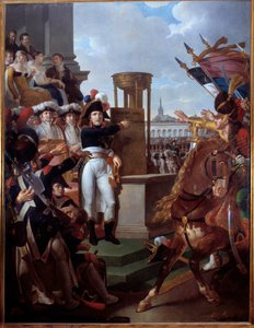 Napoleon Bonaparte (1769-1821) proklamerer Den Cisalpine Republik i Milano 9/07/1797 Maleri af Louis Lafitte (1770-1828) 1797 Søn. 2,52 x 3,34 m. Øen Aix, Napoleons museum