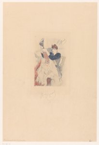 Cancan-danser laver en fleksibilitetsøvelse Brisement assis (seule) (titel på objekt)