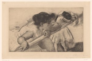 To ballerinaer ved en ballet barre En nage (titel på objekt) Unge ballerinaer (serietitel) Les Petites du ballet (serietitel)
