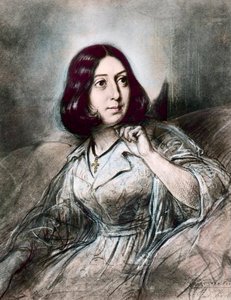 Portræt af George Sand efter Louis Leopold Boilly