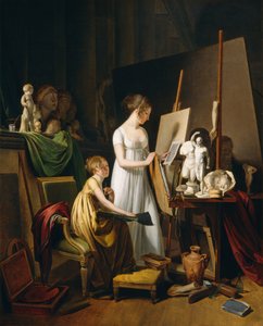 Et maleratelier, ca. 1800 (olie på lærred) af Louis Leopold Boilly