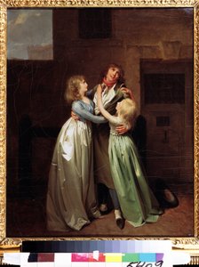""Den smertefulde adskillelse"" (En sørgelig afsked) Maleri af Louis Leopold (Louis Leopold) Boilly (1761-1845) omkring 1780 Pushkin Museum, Moskva af Louis Leopold Boilly