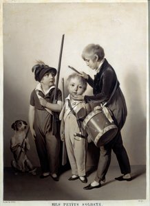 Mine små soldater. Gravering af Louis Leopold Boilly (1761-1845) af Louis Leopold Boilly