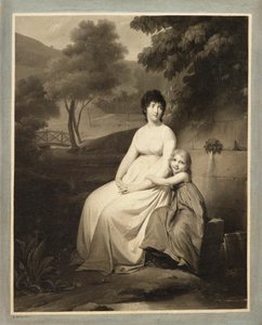 Portræt af Thérésa Tallien og hendes datter i en park af Louis Leopold Boilly