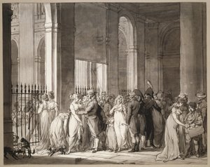 Arkaderne i Palais-Royal af Louis Leopold Boilly