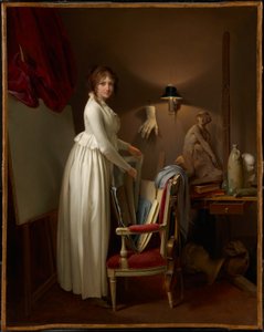 Kunstnerens hustru i hans atelier af Louis Leopold Boilly