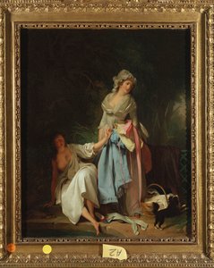 Bademanden overraskede af Louis Leopold Boilly