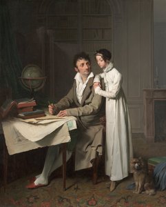 Geografilektionsportrættet af Monsieur Gaudry og hans datter af Louis Leopold Boilly