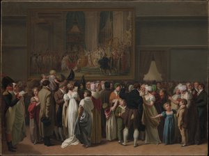 Den offentlige fremvisning af Davids „Kroning“ på Louvre af Louis Leopold Boilly